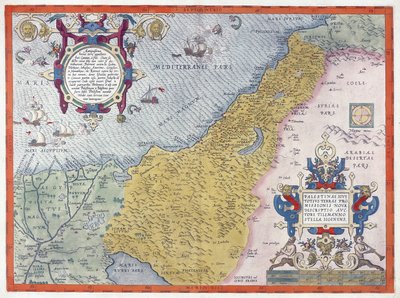 Carte de la Palestine, de Theatrvm Orbis Terrarvm, 1570 - Abraham Ortelius